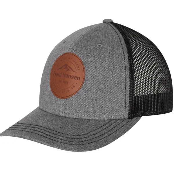 Clearance Fjord Nansen Czapka z daszkiem TRUCKER CAP LEGACY PATCH grey melange grey/melange