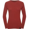 Online Fjord Nansen Koszulka OXIVA MERINO LONGSLEEVE WOMEN oaky red